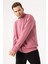 Erkek Gül Kurusu Dik Yaka Fermuarlı Oversize Sweatshirt 2