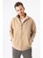 Erkek Vizon Dik Yaka Fermuarlı Oversize Sweatshirt 1