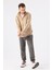 Erkek Vizon Dik Yaka Fermuarlı Oversize Sweatshirt 3