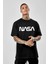 Unisex Nasa Baskılı Siyah Tshirt 1
