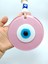 Opak Toz Pembe Nazar Boncuğu El Yapımı Cam Duvar Dekoru 12 cm Hediyelik Eşya 1
