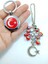 Kırmızı Nazar Boncuğu Bayrak Temalı Araba Dikiz Ayna Süsü + Metal Anahtarlık Ikili Hediyelik Eşya 1