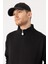 Erkek Siyah Dik Yaka Fermuarlı Oversize Sweatshirt 2