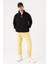 Erkek Siyah Dik Yaka Fermuarlı Oversize Sweatshirt 3