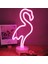 Coverzone Flamingo Neon Led Işık Iç Mekan Aydınlatma USB Kablosu Yada Pilli Kullanıma Uygun Şık Hediyelik Veya Parti Organizasyonlarda Kullanım Neon LED Işık 32CM Yükseklik 1