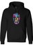Colored Skull Tasarım Dijital Baskılı 3 Iplik Şardonlu Unisex Kapüşonlu Hoodie Sweatshirt 1