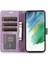 Samsung Galaxy S24+ Deri Kasa Telefon Cüzdanı Orkide Kelebek Deseni (Yurt Dışından) 2