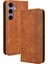 Samsung Galaxy S24+ Cüzdan Telefon Kılıfı Retro Doku Deri Kapağı (Yurt Dışından) 1