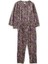 Desenli Pijama Takim Antrasit 2