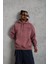 Erkek 98 Baskılı Kapşonlu Sweat - Gül Kurusu 3