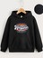 Çocuk Unisex Kapüşonlu Vintages Baskılı Sweatshirt - Siyah 1