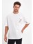 Erkek Melek Baskılı Oversize T-Shirt - Beyaz 2