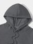 Erkek Düz Kapüşonlu Sweat - Füme 3