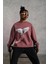 Erkek Güvercin Baskılı Sweatshirt - Gül Kurusu 5