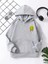 Çocuk Unisex Kapüşonlu Emoji Baskılı Sweatshirt - Gri 1