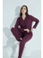 Kadın Düğmeli Deseni Pijama Takımı Gömlek Yaka 976 2