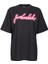 Bisiklet Yaka Baskılı Siyah Kadın T-Shirt 101704 1