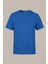 Erkek Indigo Slim Fit Pamuklu Kısa Kollu Bisiklet Yaka T-Shirt 1