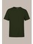 Erkek Haki Slim Fit Pamuklu Kısa Kollu Bisiklet Yaka T-Shirt 1