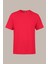Erkek Kırmızı Slim Fit Pamuklu Kısa Kollu Bisiklet Yaka T-Shirt 1