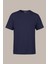 Erkek Lacivert Slim Fit Pamuklu Kısa Kollu Bisiklet Yaka T-Shirt 1