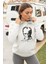 Oversize Kapşonlu Atatürk Baskılı Kadın Sweatshirt 2