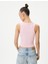 Basic Crop Atlet Bisiklet Yaka Pamuklu Ribanalı 4