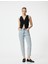 Mom Fit Kot Pantolon Hafif Dar Paça Mom Jean 1