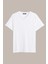 Erkek Beyaz Basic Slim Fit Pamuklu Kısa Kollu V Yaka T-Shirt 1