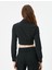 Crop Bluz Fermuarlı Slim Fit Dikiş Detaylı Uzun Kollu 4