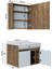'' Lavabolu '' Atlantik-Beyaz Mat Mdf 65 cm Banyo Alt Dolap + Aynalı Üst Dolap 2