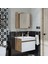'' Lavabolu '' Atlantik-Beyaz Mat Mdf 65 cm Banyo Alt Dolap + Aynalı Üst Dolap 4