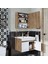 '' Lavabolu '' Atlantik-Beyaz Mat Mdf 65 cm Banyo Alt Dolap + Aynalı Üst Dolap 5