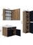 Lavabolu Atlantik - Antrasit Mat Mdf 65 cm Alt Dolap + Aynalı Üst Dolap + Boy Dolap 2