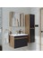 Lavabolu Atlantik - Antrasit Mat Mdf 65 cm Alt Dolap + Aynalı Üst Dolap + Boy Dolap 4