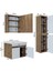 '' Lavabolu '' Atlantik-Beyaz Mat Mdf 65 cm Banyo Alt Dolap + Aynalı Üst Dolap + Boy Dolap 2