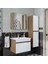 '' Lavabolu '' Atlantik-Beyaz Mat Mdf 65 cm Banyo Alt Dolap + Aynalı Üst Dolap + Boy Dolap 4