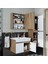 '' Lavabolu '' Atlantik-Beyaz Mat Mdf 65 cm Banyo Alt Dolap + Aynalı Üst Dolap + Boy Dolap 5