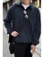 Erkek Oversize Ayarlanabilir Bel Lastikli Gömlek Yaka Polar Sweatshirt 1