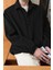 Erkek Oversize Ayarlanabilir Bel Lastikli Gömlek Yaka Polar Sweatshirt 2