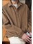 Erkek Oversize Ayarlanabilir Bel Lastikli Gömlek Yaka Polar Sweatshirt 3