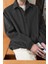 Erkek Oversize Ayarlanabilir Bel Lastikli Gömlek Yaka Polar Sweatshirt 2
