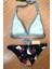 Uzun Üçgen Bikini Takım Nil Yeşil-Çiçek Desenli 227243 2
