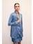 Şal Yaka Desenli Ceket - Indigo 3