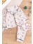 Tavşan Desenli Pamuklu Önden Düğmeli Kız Bebek Pijama Takımı 1