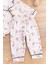Tavşan Desenli Pamuklu Önden Düğmeli Kız Bebek Pijama Takımı 4