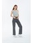 90'S Kar Yıkama Kar Gri Swide Leg Jeans Palazzo Kot Pantolon 3