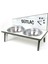 Suya Dayanıklı Ahşap Çelik Kaseli, Özel isim Baskılı Kedi-Köpek Mama Kabı Stantı Beyaz-2*350ml. 1