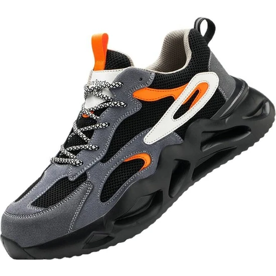 Huang Shoping Iş Sağlığı ve Güvenliği Ezilme Delinme Önleyici Çelik Burunlu Spor Iş Ayakkabısı (Yurt Dışından)