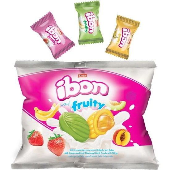Elvan Ibon Sütlü Meyveli Şeker 300 Gr. (1 Paket)